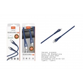 Cable de Datos Camyl nylon trenzado , Type-C a Type-C ,Carga Rapida PD 60W/20V/3A