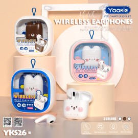 Auriculares yookie YKS26, TWS, BT 5.0, distancia 10M, llamada 3-4H, carga 1H