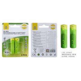 PILAS NI-MH 1400mAh, AA, recargables, 2Ud/Paquete