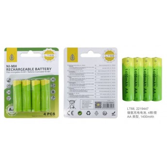 PILAS NI-MH 1400mAh, AA, recargables, 4Ud/Paquete