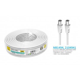 Cable de Video(Coaxial)Conector banado en niquel 9.5mm Macho a Macho , doble blindaje, 20M