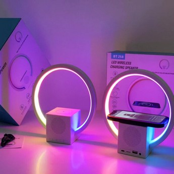 Altavoz Bluetooth BT258, con lámpara de luces, con funcion de cargar inalámbrico