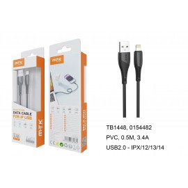 Mini Cable de Datos Walsh para Iphone 5-14 , 3.4A, Cable 0.5M