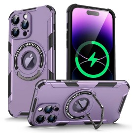 Funda armadura con anillar y función de carga 铠甲2和1吸磁 iPhone 15 Plus