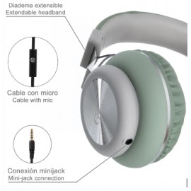 Cascos Hi-Fi GJ-25 con cable1.5m extraible y micro, manos libres, 30mW