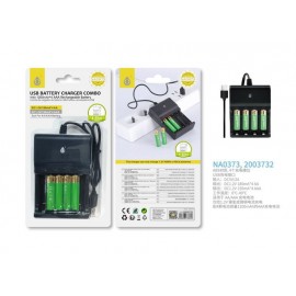 Cargador de pilas con cable USB, adaptable para Ni-MH o Ni Cd AA/AAA, 1.2V