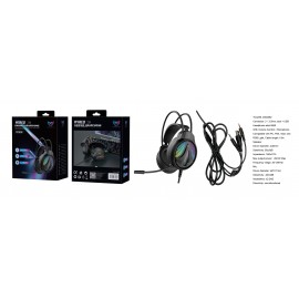 Casco Gaming Con microfono y Boton control de Volumen, Luz RGB, Cable 1.8M, Soporta para PC/PS4/Xbox one, 3.5mm Jack*2+USB