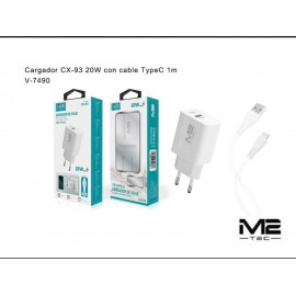 Cargador con cable Type-C 1M 20W