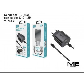 Cargador PD 25W con cable Type-C 1.2m