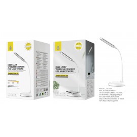 Lámpara de mesa Ledia LED 5W con Cargador Inalámbrico para móviles 5W, Color (blanco o amarillo) y Brillo de Luz ajustable