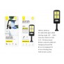 Lampara solar LED con 128 luces para exterior incluye mando, sensor de movimiento 3-5m,120°,IP44,450W/2400mAh/5.5v/120lumen