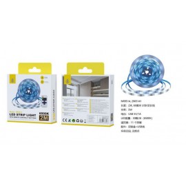 Tiras de luz fria, 6500K, con mando, 5W/5V/1A, 2M, 30luces