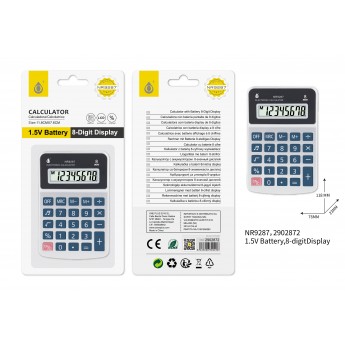 Calculadora de 12 dígiros con Pantalla grande de LCD, Batería 1,5V, 15X12X4.5M