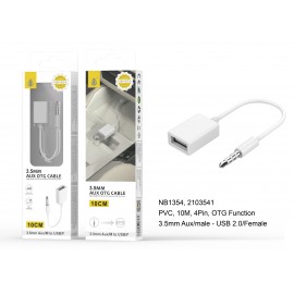 Cable Adaptador OTG, USB a AUX 3.5mm,10cm