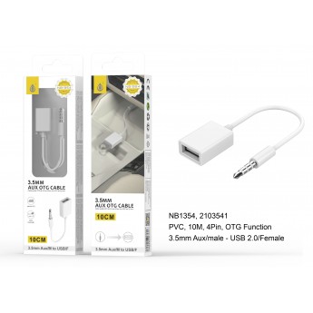 Cable Adaptador OTG, USB a AUX 3.5mm,10cm