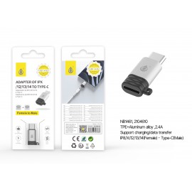 Adaptador Iphone 5-14 (Hembra) a TYPE C (Macho)