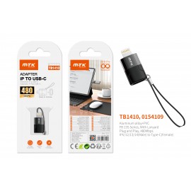 Adaptador OTG con Correa Lightning (Macho) a Type-C (Hembra) , 480Mbps