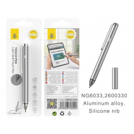 Puntero Aluminio Fino con Punta de Disco Silicona para Moviles y Tablets