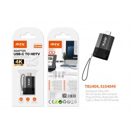 Adaptador con Correa Type-C (Macho) a HDMI (Hembra), 4K