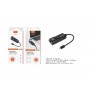 Cable de Adaptador Type-C (Macho) a Entrada Red RJ45(Hembra), 10/100Mbps, Compatible con Windows 7/8/10, iOs