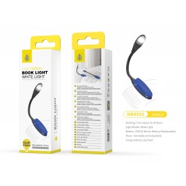 Mini Lampara de Libro con Pinza, Luz fria, Brazo flexible, Bateria de Boton CR2032 INCLUIDA