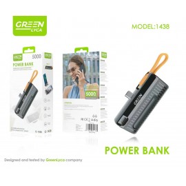 Power bank 5000mAh con adaptador Type-c y cable Lightning