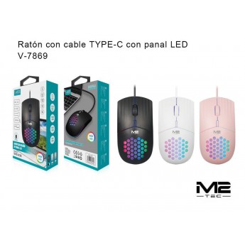 Ratón con cable Type-C con luz Led