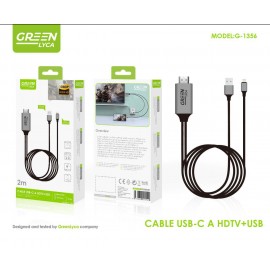 Cable HDMI a USB+Lightning, 2M, 1080P