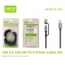 Cable de impresora USB 2.0, CM/AM a B, 3M