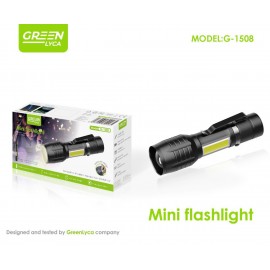 Mini Linterna 400mAh, carga 120 mins, 180 mins, recargable