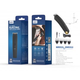 Maquina de Cortarpelos con 4 peines( incluye kit de limpieza y un peine, Bateria 600mAh/5W)