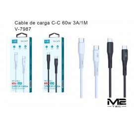 Cable de datos Type-C a Type-C 60W/3A, 1M