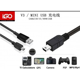 Cable V3/MINI USB para GPS/Camara/PSP/MPS/MP4, 10 UNI/PAQUETE