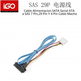 Cable alimentación SATA serial ATA a SAS 7 pin, 29 pin Y 4 pin, cable macho, 10 uni/paq