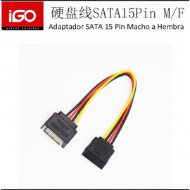 Adaptador de alimentacion SATA 15pin Macho a hembra, 10 uni/paqu