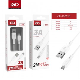 Cable micro USB 3A, 2M, 24 uni/paque