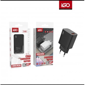 Cargador de móvil 3.1A, 1USB, 12 uni/paq