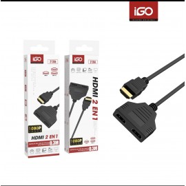 Cable HDMI Macho a 2x HDMI Hembra, 1080P, 0.3M, 5 uni/paq