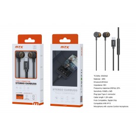 Auricular Type-C Ezra con Microfono y Control de Volumen, Compatible con Apple Type-C, Soporta llamada y Musica, Cable 1.2m