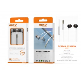 Auricular Kay con Microfono y Control de Volumen, Soporta llamada y Musica, Cable 1.2m