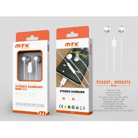 Auricular TYPE-C Fritz con Microfono y Control de Volumen, Compatible con Apple Type-C, Soporta llamada y Musica, Cable 1.2m,