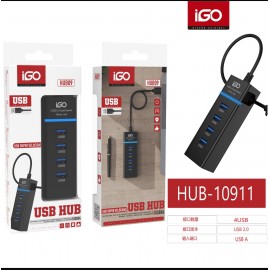 Hub con 4 Puertos, USB 2.0, 5 uni/paqu