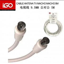 Cable antena TV macho a macho, 5M, 9.5mm, 10 uni/paq