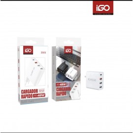 Cargador PD+QC 3.0+USB x2, 48W, 3uni/paque