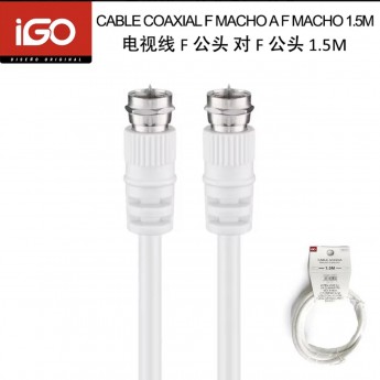 Cable de vídeo/coaxial macho a macho, 1.5M, 10 uni/paq