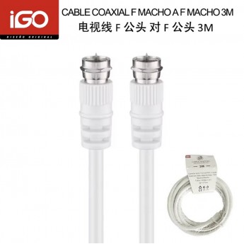 Cable de vídeo/coaxial macho a macho, 3M, 10 uni/paq