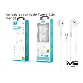 Auriculares con cable Type-C, 120cm, clip digital