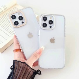 Funda sencilla con cámara metálica 铝合金按键 iPhone 15