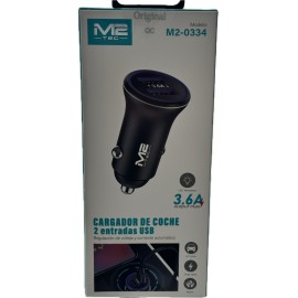 Cargador rapido de coche con 2 entrada de usb, 3.6A, DC 12-24V,