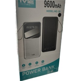 Power bank 9600mAh, anti sobrecarga, 5V/2.4A, con cables